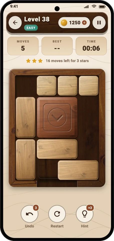 Wood Lock gameplay on a phone